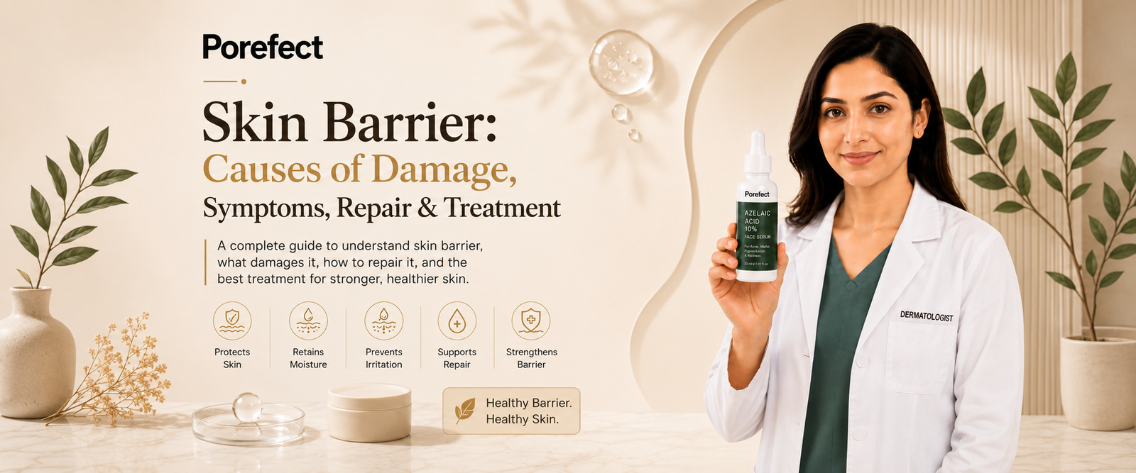 Skin barrier damage symptoms and skin barrier repair routine