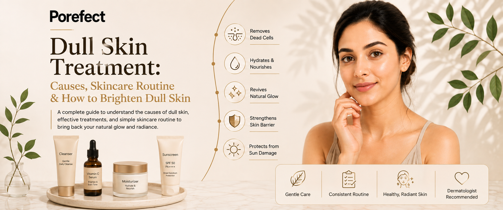 Dull skin treatment skincare routine for brighter skin