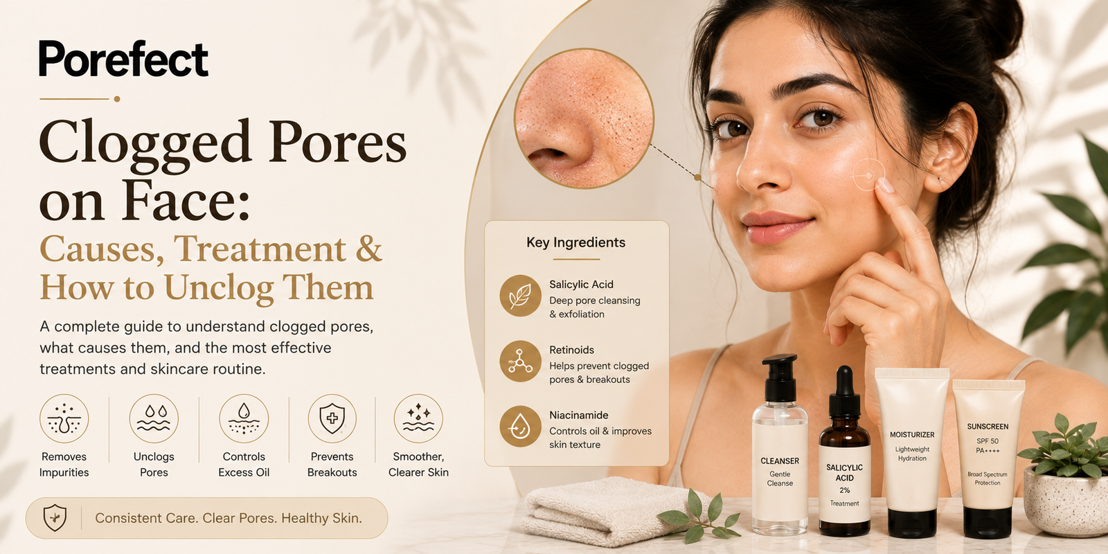 Clogged pores on face causes and treatment