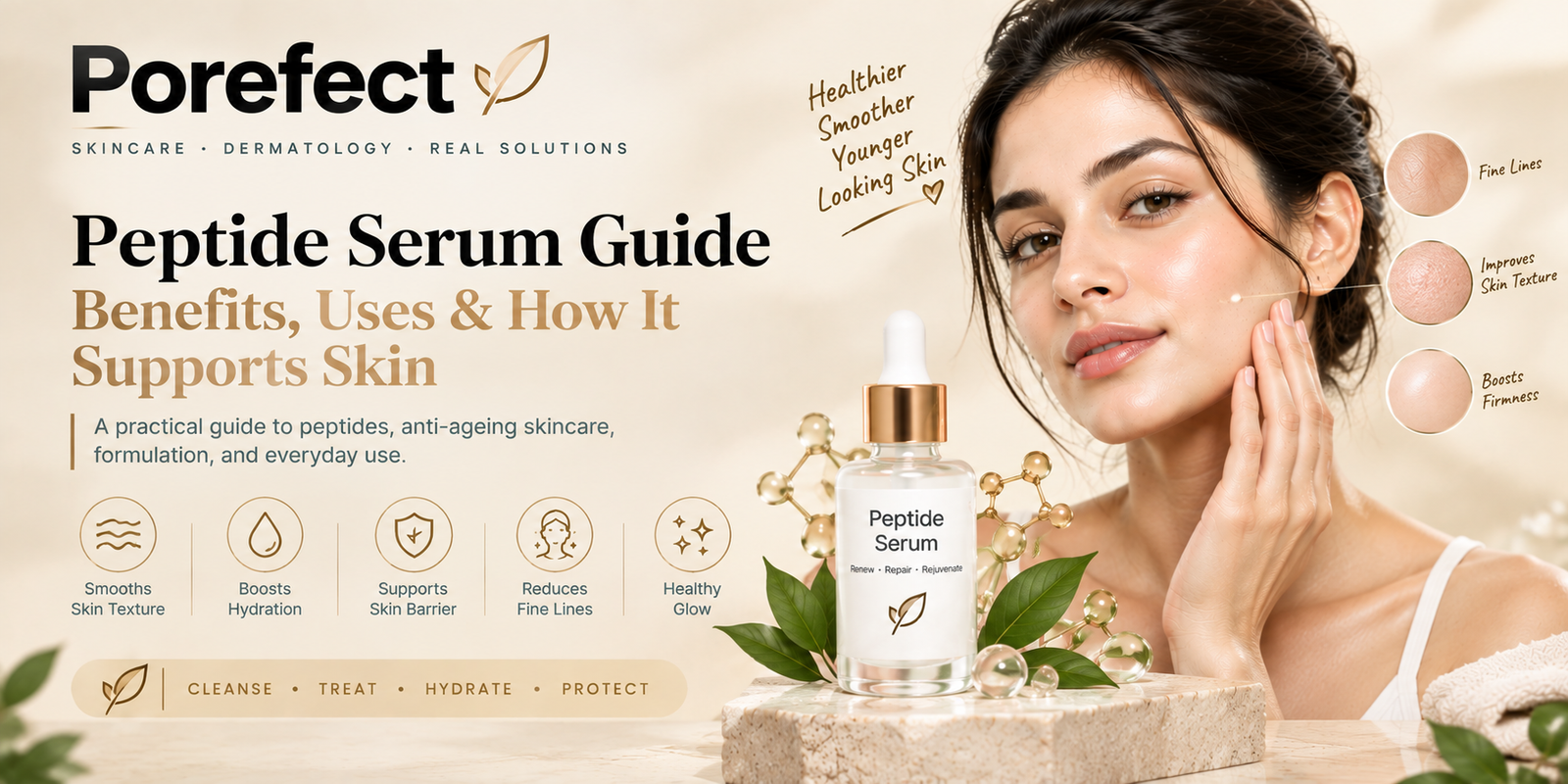 peptide serum for anti-ageing and skin hydration