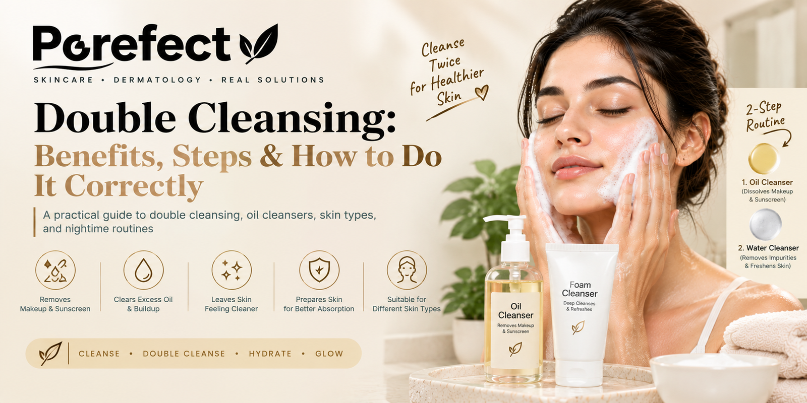 double cleansing benefits and skincare routine