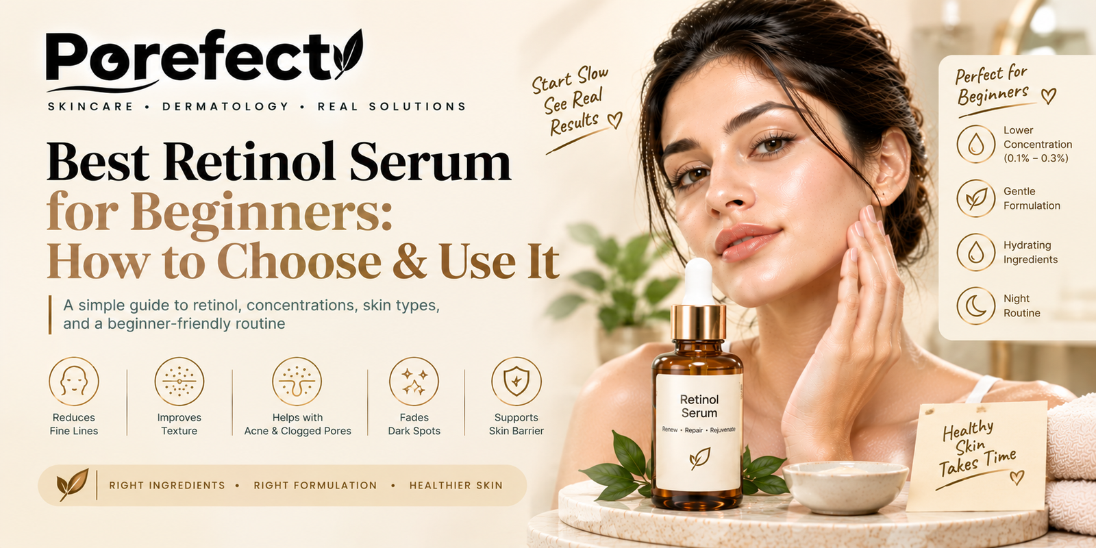 best retinol serum for beginners and nighttime skincare routine